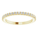 14K Gold Round Natural Diamond Shared-Prong Eternity Band – 1.3 mm Stones (1/3–3/8 CTW) - Yellow Gold - view 3