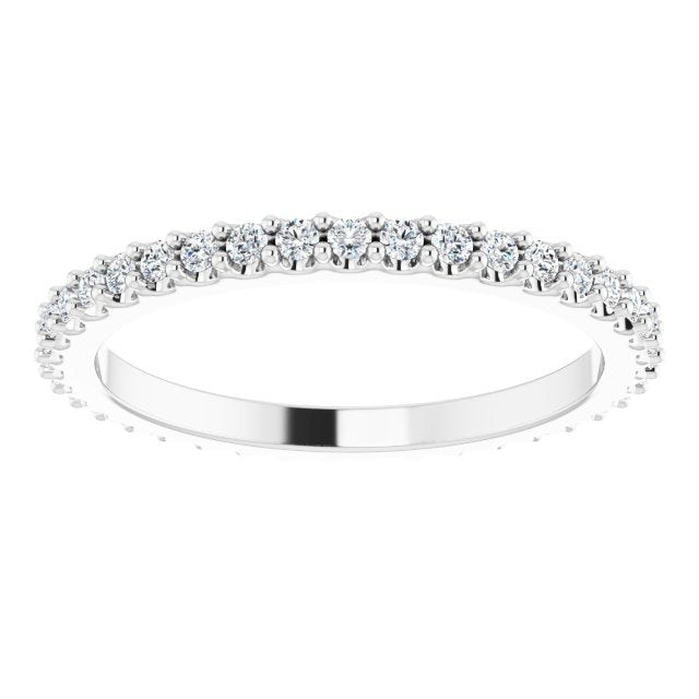 Platinum Round Natural Diamond Shared-Prong Eternity Band – 1.3 mm Stones (1/3–3/8 CTW) - view 3