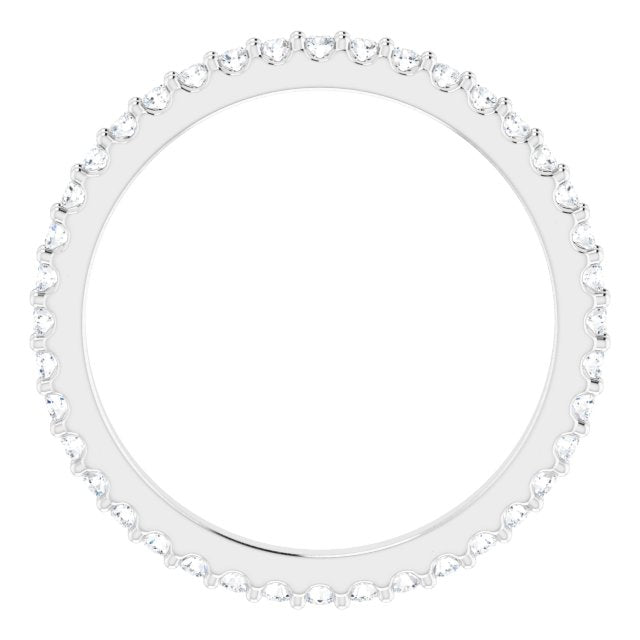 Platinum Round Natural Diamond Shared-Prong Eternity Band – 1.3 mm Stones (1/3–3/8 CTW) - view 2