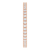 14K Gold Round Natural Diamond Shared-Prong Eternity Band – 1.3 mm Stones (1/3–3/8 CTW) - Rose Gold - view 4