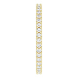 14K Gold Round Natural Diamond Shared-Prong Eternity Band – 1.3 mm Stones (1/3–3/8 CTW) - Yellow Gold - view 4