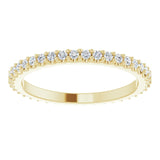 14K Gold Round Natural Diamond Shared-Prong Eternity Band – 1.3 mm Stones (1/3–3/8 CTW) - Yellow Gold - view 3