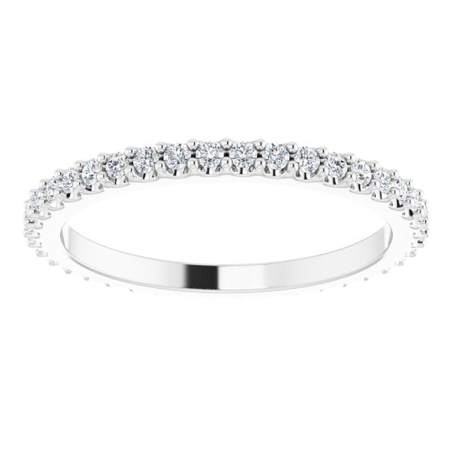 Platinum Round Natural Diamond Shared-Prong Eternity Band – 1.3 mm Stones (1/3–3/8 CTW) - view 3