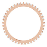 14K Gold Round Natural Diamond Shared-Prong Eternity Band – 1.3 mm Stones (1/3–3/8 CTW) - Rose Gold - view 2