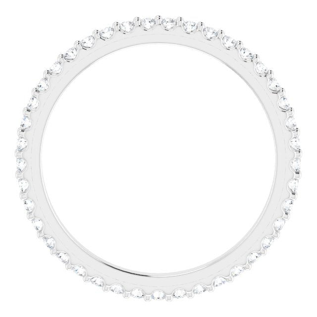 Platinum Round Natural Diamond Shared-Prong Eternity Band – 1.3 mm Stones (1/3–3/8 CTW) - view 2