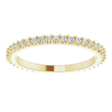 14K Gold Round Natural Diamond Shared-Prong Eternity Band – 1.3 mm Stones (1/3–3/8 CTW) - Yellow Gold - view 3