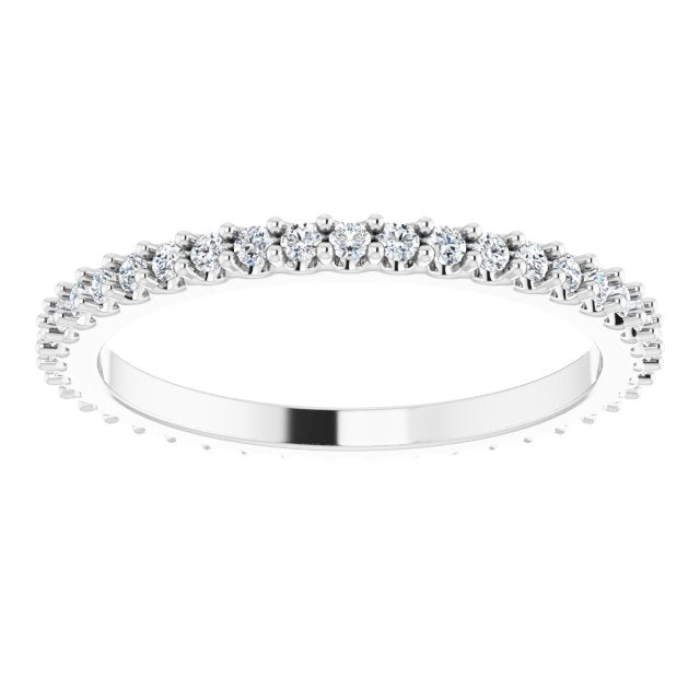 Platinum Round Natural Diamond Shared-Prong Eternity Band – 1.3 mm Stones (1/3–3/8 CTW) - view 3