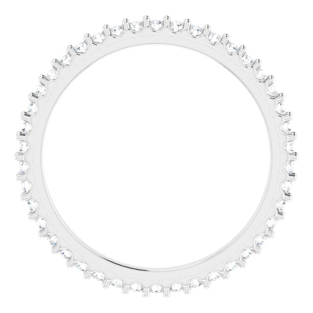 Platinum Round Natural Diamond Shared-Prong Eternity Band – 1.3 mm Stones (1/3–3/8 CTW) - view 2