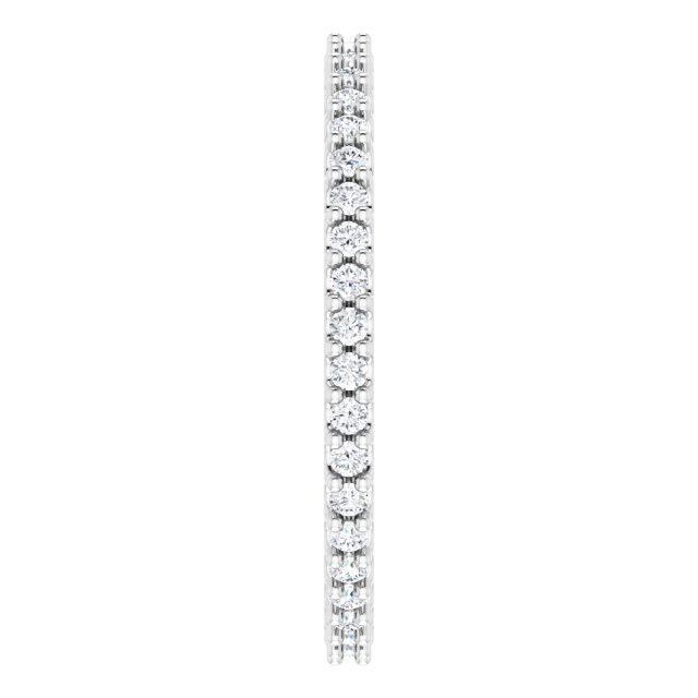 14K Gold Round Natural Diamond Shared-Prong Eternity Band – 1.3 mm Stones (1/3–3/8 CTW) - White Gold - view 4