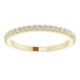 14K Gold Round Natural Diamond Shared-Prong Eternity Band – 1.3 mm Stones (1/3–3/8 CTW) - Yellow Gold - view 3
