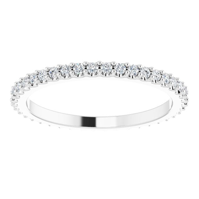 Platinum Round Natural Diamond Shared-Prong Eternity Band – 1.3 mm Stones (1/3–3/8 CTW) - view 3