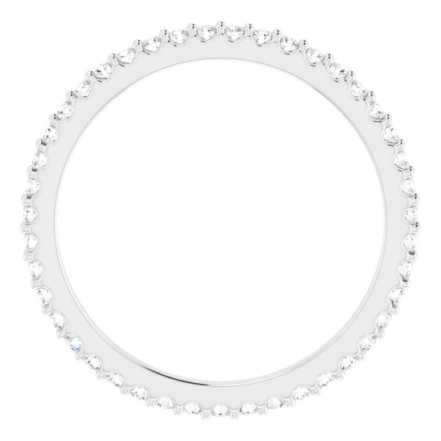 Platinum Round Natural Diamond Shared-Prong Eternity Band – 1.3 mm Stones (1/3–3/8 CTW) - view 2
