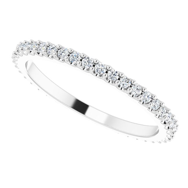 Platinum Round Natural Diamond Shared-Prong Eternity Band – 1.3 mm Stones (1/3–3/8 CTW) - view 5