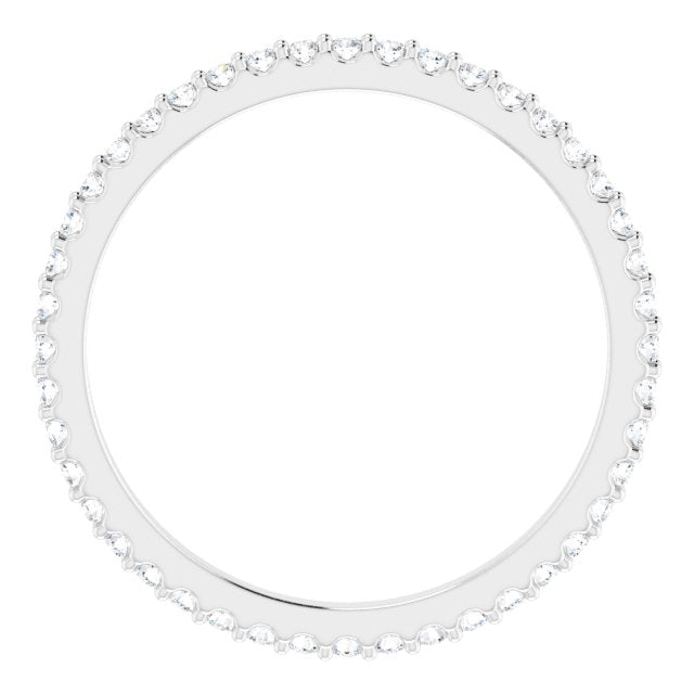 Platinum Round Natural Diamond Shared-Prong Eternity Band – 1.3 mm Stones (1/3–3/8 CTW) - view 2