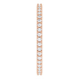 14K Gold Round Natural Diamond Shared-Prong Eternity Band – 1.3 mm Stones (1/3–3/8 CTW) - Rose Gold - view 4