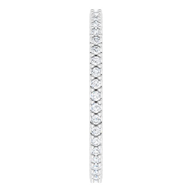 14K Gold Round Natural Diamond Shared-Prong Eternity Band – 1.3 mm Stones (1/3–3/8 CTW) - White Gold - view 4
