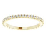 14K Gold Round Natural Diamond Shared-Prong Eternity Band – 1.3 mm Stones (1/3–3/8 CTW) - Yellow Gold - view 3