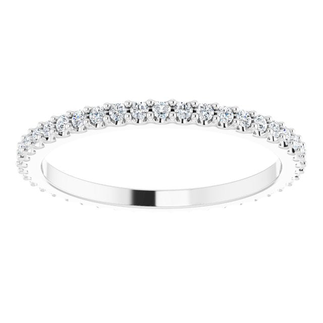 Platinum Round Natural Diamond Shared-Prong Eternity Band – 1.3 mm Stones (1/3–3/8 CTW) - view 3
