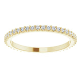 14K Gold Round Natural Diamond Shared-Prong Eternity Band – 1.3 mm Stones (1/3–3/8 CTW) - Yellow Gold - view 3