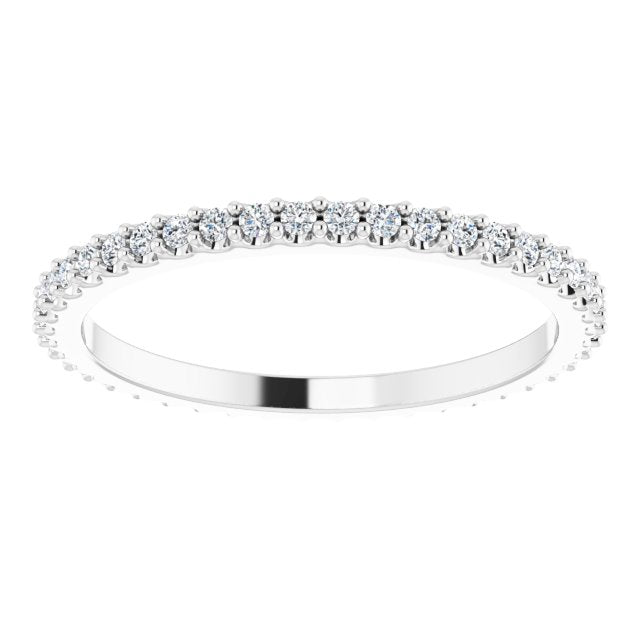 Platinum Round Natural Diamond Shared-Prong Eternity Band – 1.3 mm Stones (1/3–3/8 CTW) - view 3