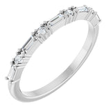 14K Gold Straight Baguette Natural Diamond Multi-Shape Anniversary Band – 1/5–5/8 CTW - White Gold