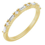 14K Gold Straight Baguette Natural Diamond Multi-Shape Anniversary Band – 1/5–5/8 CTW - Yellow Gold