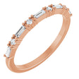 14K Gold Straight Baguette Lab-Grown Diamond Multi-Shape Anniversary Band – 3x1.25 mm Stones - Rose Gold