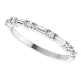 14K Gold Straight Baguette Natural Diamond Multi-Shape Anniversary Band – 1/5–5/8 CTW - White Gold - view 5