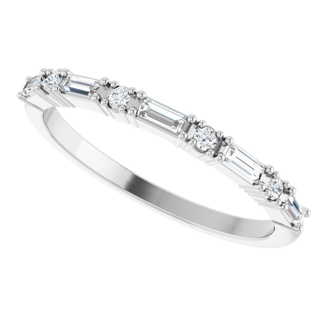 Platinum Straight Baguette Natural Diamond Multi-Shape Anniversary Band – 1/5–5/8 CTW - view 5