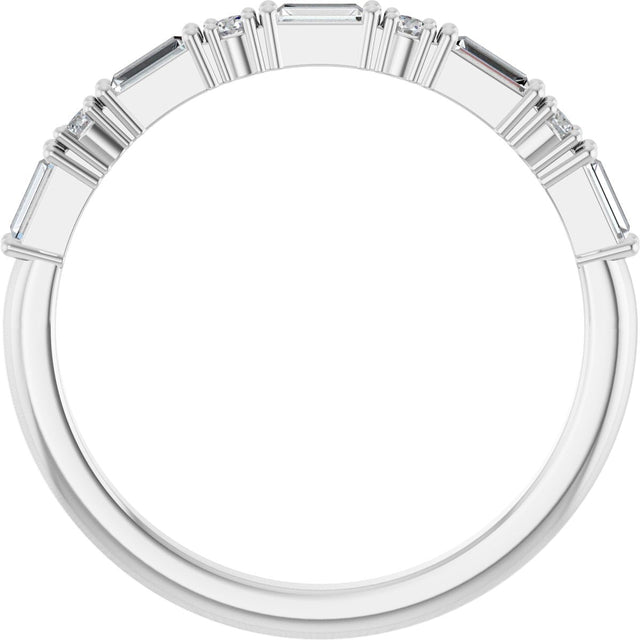 Platinum Straight Baguette Natural Diamond Multi-Shape Anniversary Band – 1/5–5/8 CTW - view 2