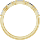 14K Gold Straight Baguette Natural Diamond Multi-Shape Anniversary Band – 1/5–5/8 CTW - Yellow Gold - view 2