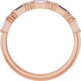 14K Gold Straight Baguette Lab-Grown Diamond Multi-Shape Anniversary Band – 3x1.25 mm Stones - Rose Gold - view 2
