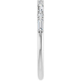Platinum Straight Baguette Natural Diamond Multi-Shape Anniversary Band – 1/5–5/8 CTW - view 4