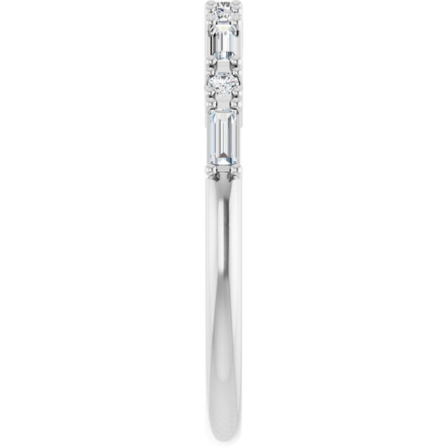 Platinum Straight Baguette Lab-Grown Diamond Multi-Shape Anniversary Band – 3x1.25 mm Stones - view 4
