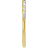 14K Gold Straight Baguette Lab-Grown Diamond Multi-Shape Anniversary Band – 3x1.25 mm Stones - Yellow Gold - view 4