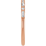 14K Gold Straight Baguette Natural Diamond Multi-Shape Anniversary Band – 1/5–5/8 CTW - Rose Gold - view 4