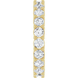 14K Gold Round Natural Diamond Reversible Eternity Band – 3 mm Stones - Yellow Gold - view 4