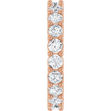 14K Gold Round Natural Diamond Reversible Eternity Band – 3 mm Stones - Rose Gold - view 4