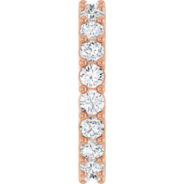 14K Gold Round Natural Diamond Reversible Eternity Band – 3 mm Stones - Rose Gold - view 4