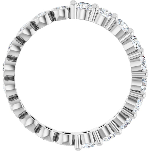 Platinum Round Natural Diamond Reversible Eternity Band – 3 mm Stones - view 2