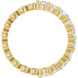 14K Gold Round Natural Diamond Reversible Eternity Band – 3 mm Stones - Yellow Gold - view 2