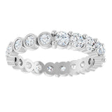 Platinum Round Natural Diamond Reversible Eternity Band – 3 mm Stones - view 3