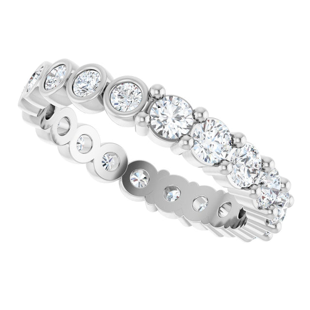 Platinum Round Natural Diamond Reversible Eternity Band – 3 mm Stones - view 5