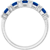 14K Gold Square Natural Blue Sapphire Anniversary Band – 1/5 CTW - White Gold - view 2