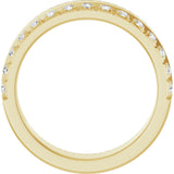 14K Gold Round Lab-Grown Diamond Single Sided Stepped-Edge Anniversary Band – 1.7 mm Stones - Yellow Gold - view 2