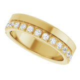 14K Gold Round Lab-Grown Diamond Single Sided Stepped-Edge Anniversary Band – 1.7 mm Stones - Yellow Gold - view 5