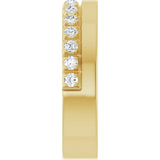 14K Gold Round Lab-Grown Diamond Single Sided Stepped-Edge Anniversary Band – 1.7 mm Stones - Yellow Gold - view 4