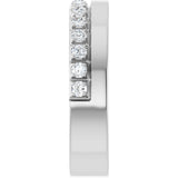 14K Gold Round Natural Diamond Single Sided Stepped-Edge Anniversary Band – 1.7 mm Stones - White Gold - view 4