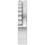 14K Gold Round Lab-Grown Diamond Single Sided Stepped-Edge Anniversary Band – 1.7 mm Stones - White Gold - view 4