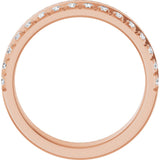 14K Gold Round Lab-Grown Diamond Single Sided Stepped-Edge Anniversary Band – 1.7 mm Stones - Rose Gold - view 2
